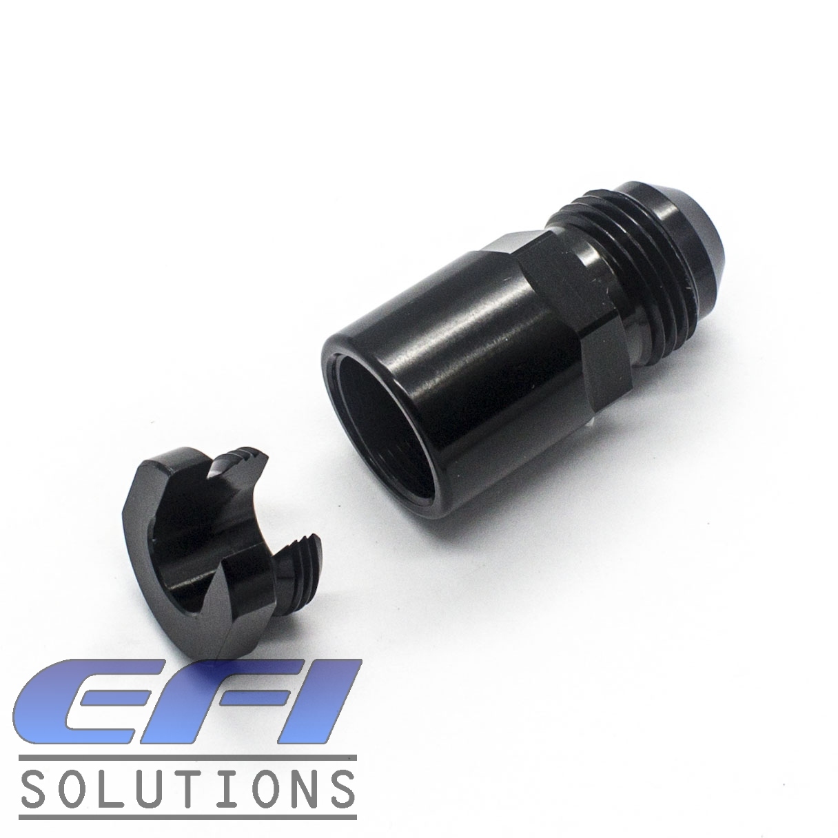 EFI Fuel Fitting Screw On Type 1/2 ID Tube To Male AN8 (Black) 808-04BLK